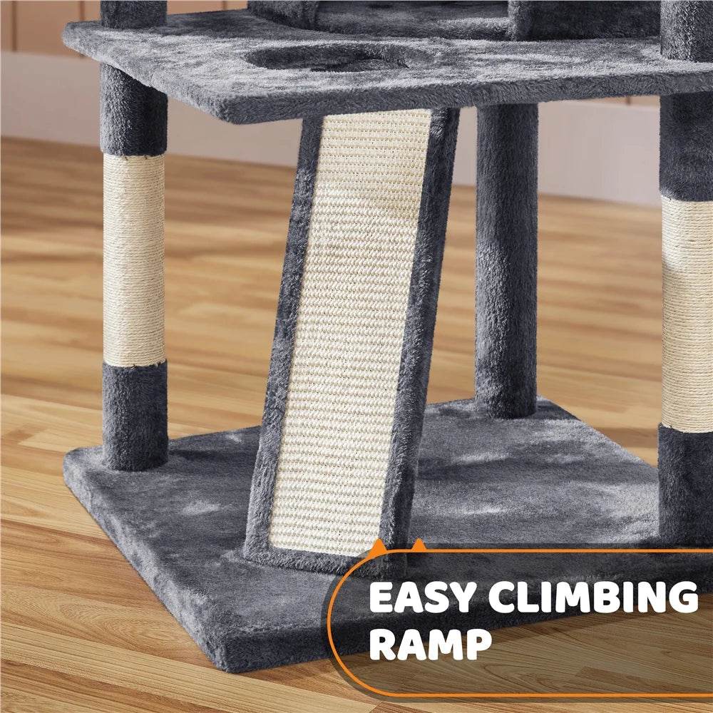 Renwick 69in Large Cat Tree Tower with Condos &amp; Scratching Board - Dark Gray - Tampa Home & Garden Store