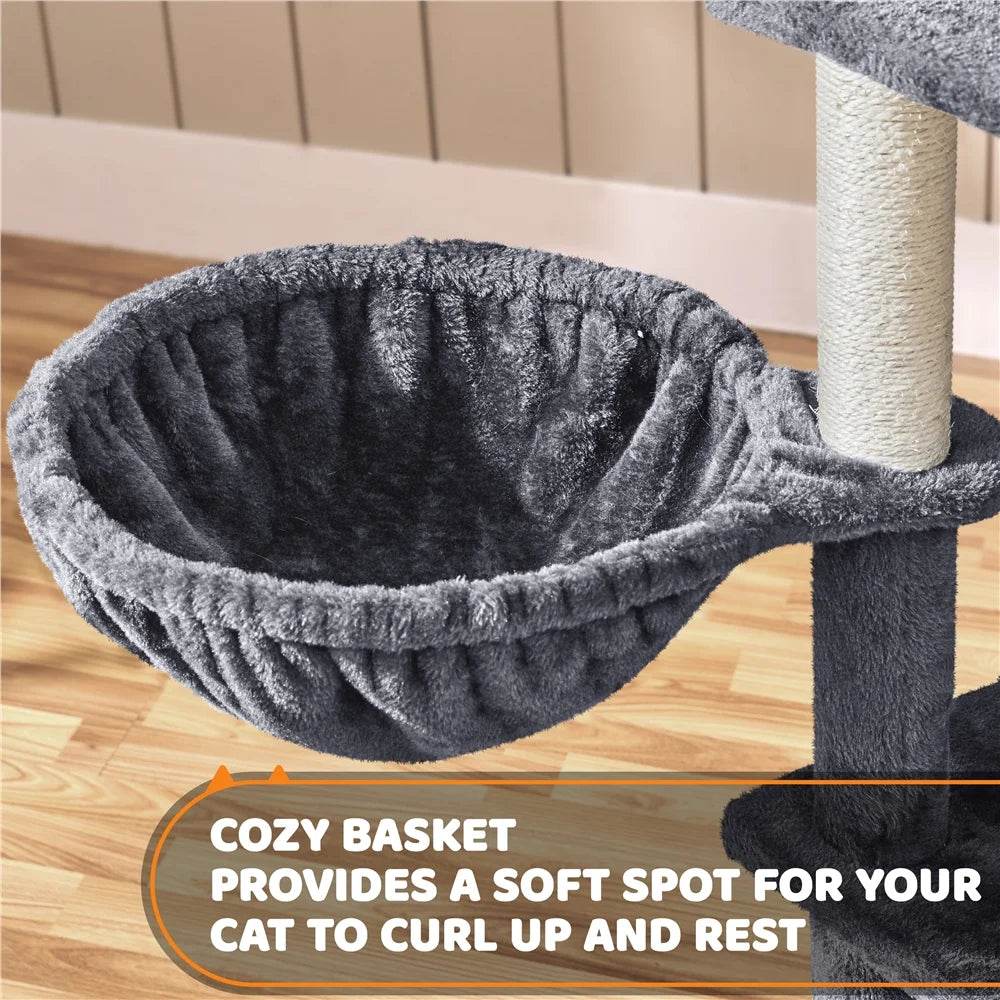 Renwick 69in Large Cat Tree Tower with Condos &amp; Scratching Board - Dark Gray - Tampa Home & Garden Store