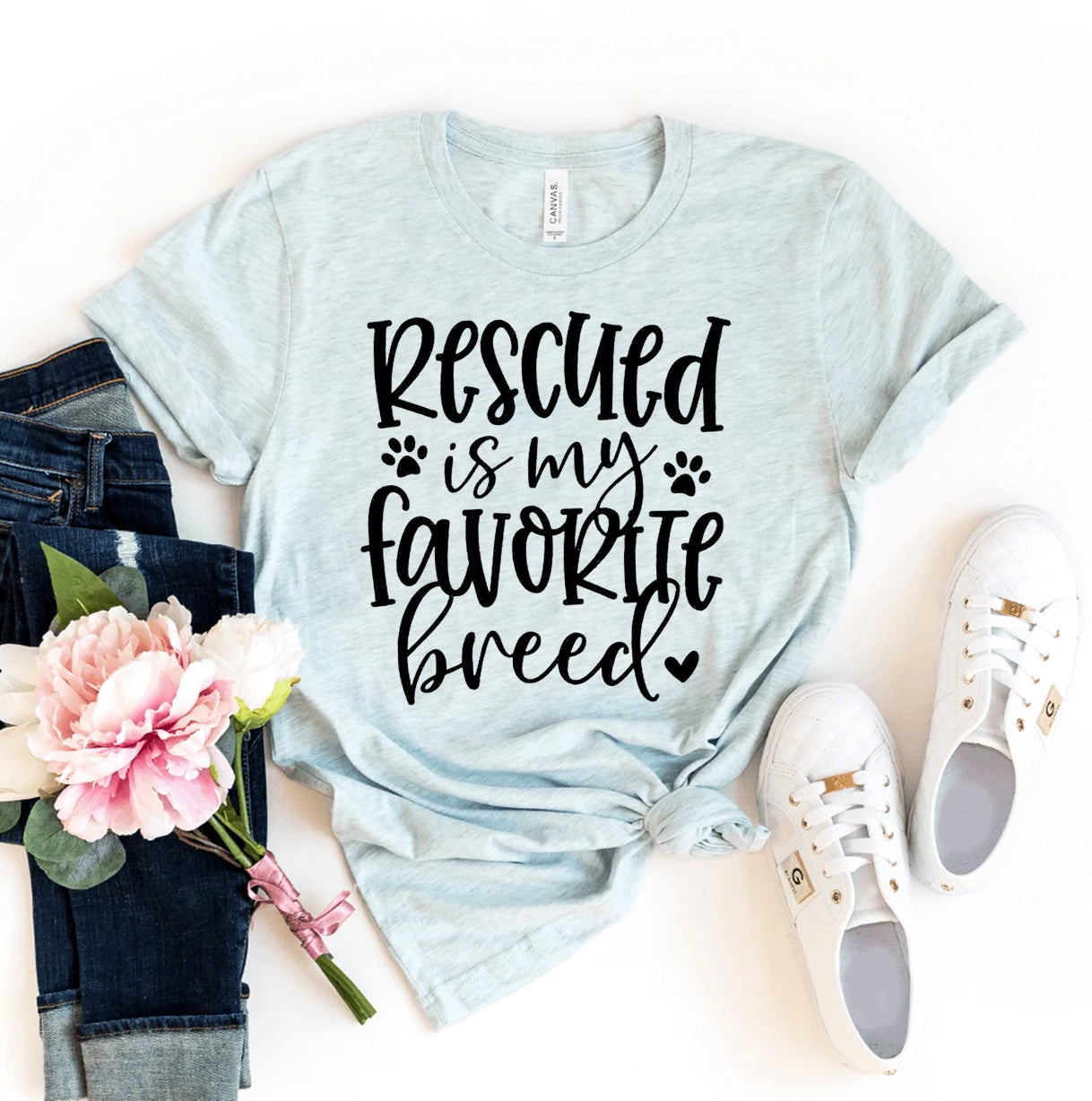 Rescued Is My Favorite Breed T-Shirt - Tampa Home & Garden Store