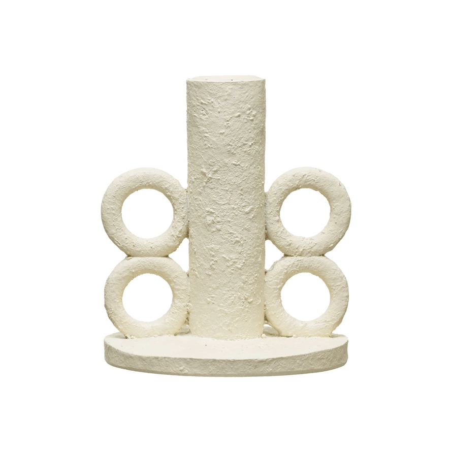 Resin Taper Candle Holder with Handles, Volcano Finish - Tampa Home & Garden Store
