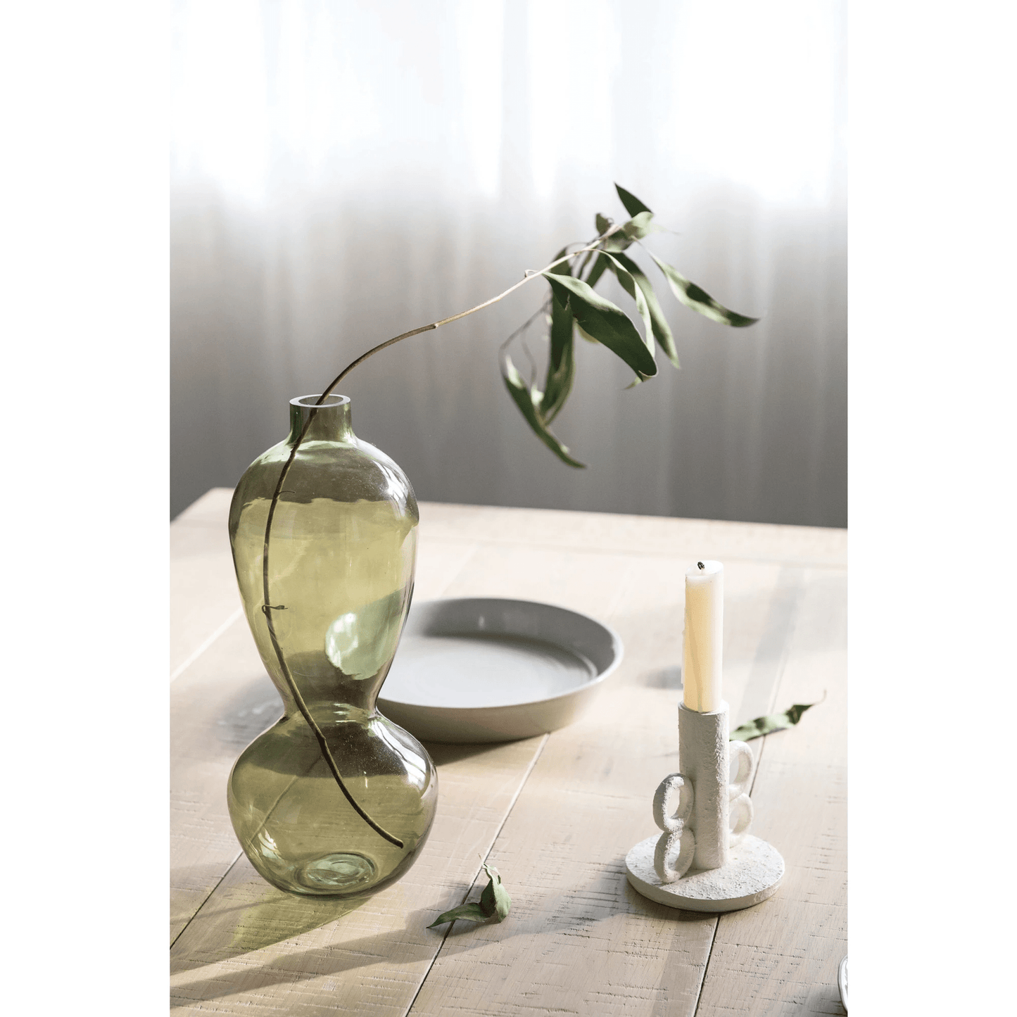 Resin Taper Candle Holder with Handles, Volcano Finish - Tampa Home & Garden Store