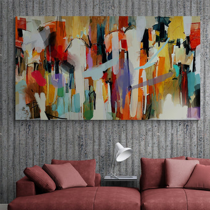 Canvas Resonant Hues Tailored Canvases colorful strokes crafting canvas mounted on wall on Tampa Home & Garden Store