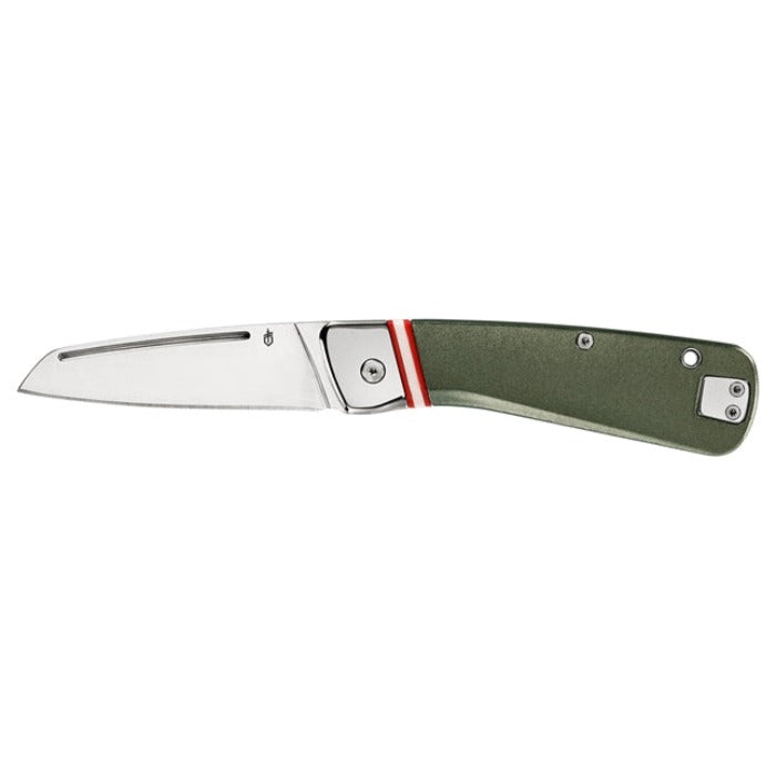 Gerber Straightlace folding knife with green handle and stainless steel blade on Tampa Home & Garden Store