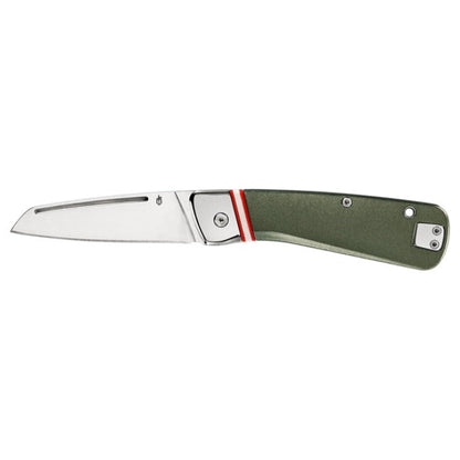 Gerber Straightlace folding knife with green handle and stainless steel blade on Tampa Home & Garden Store