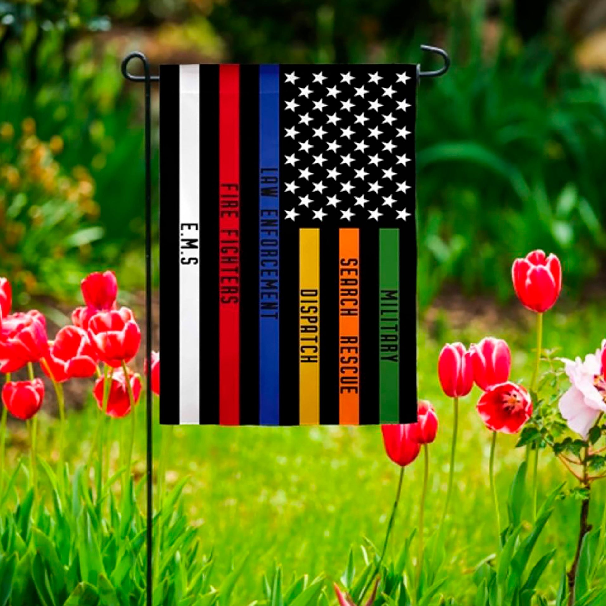 Responders Thin Line Garden Suede Flag - Tampa Home & Garden Store