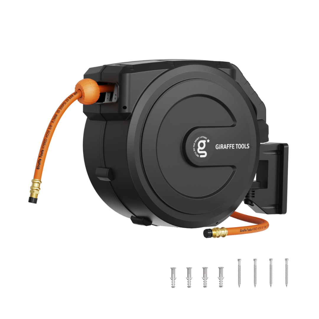 Retractable Air Hose Reel-PP Housing-3/8in-50ft - Tampa Home & Garden Store