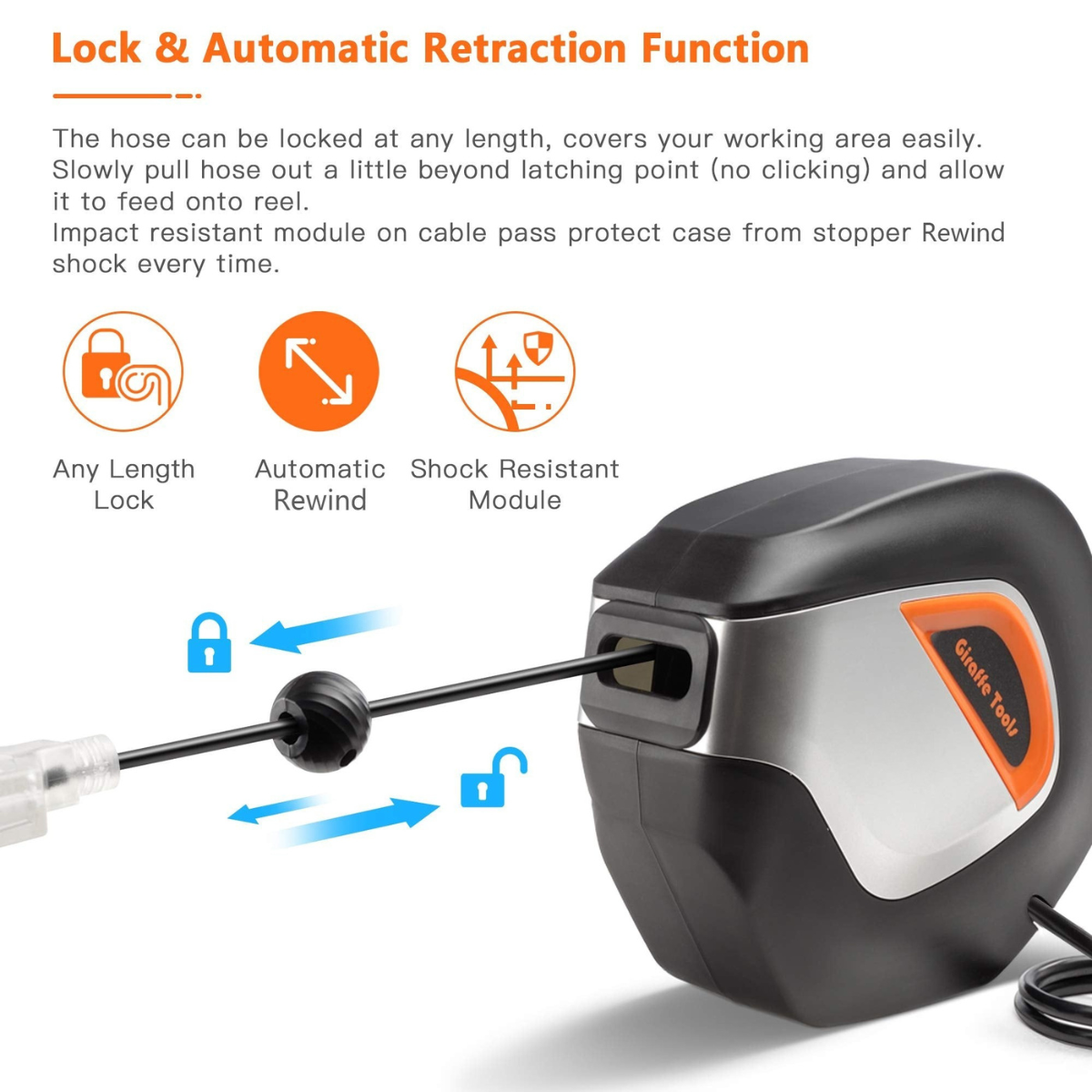Retractable Extension Cord Reel-12/14/16 AWG - Tampa Home & Garden Store