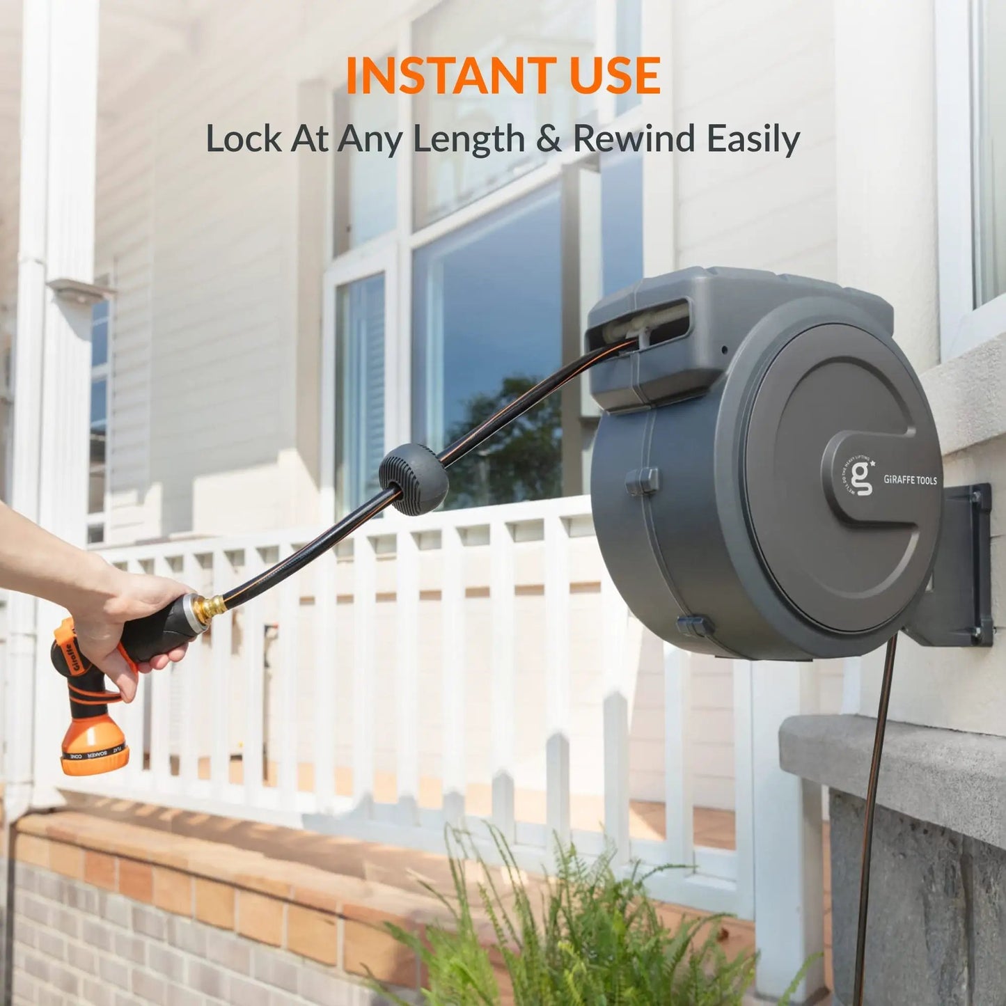 Retractable Garden Hose Reel-1/2in-78ft - Tampa Home & Garden Store