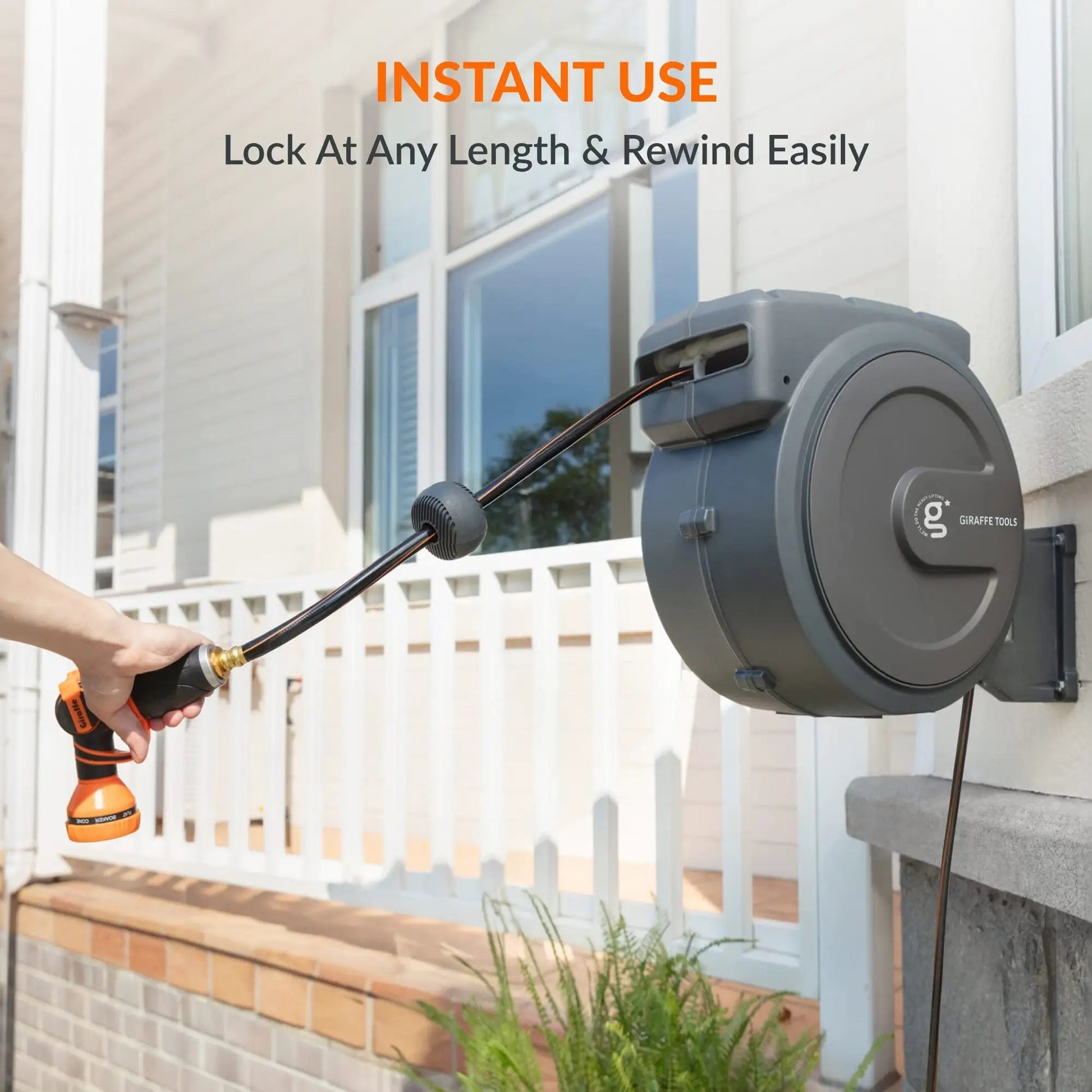 Retractable Garden Hose Reel-1/2in-78ft - Tampa Home & Garden Store