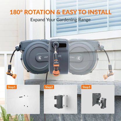 Retractable Garden Hose Reel-1/2in-78ft - Tampa Home & Garden Store