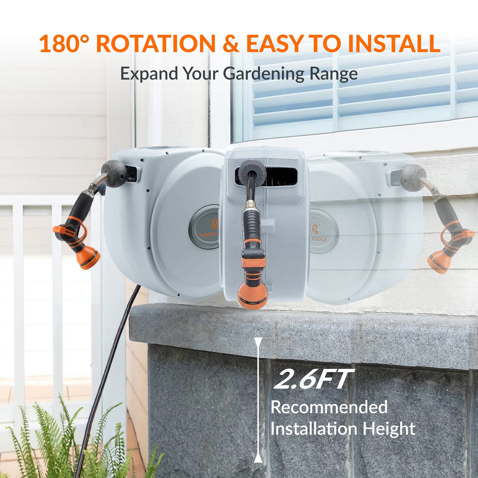 Retractable Garden Hose Reel-5/8 in-65ft - Tampa Home & Garden Store