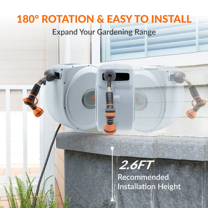 Retractable Garden Hose Reel-5/8 in-65ft - Tampa Home & Garden Store