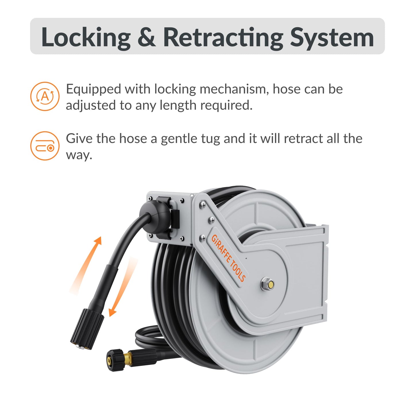 Retractable Pressure Hose Reel-1/4in - Tampa Home & Garden Store