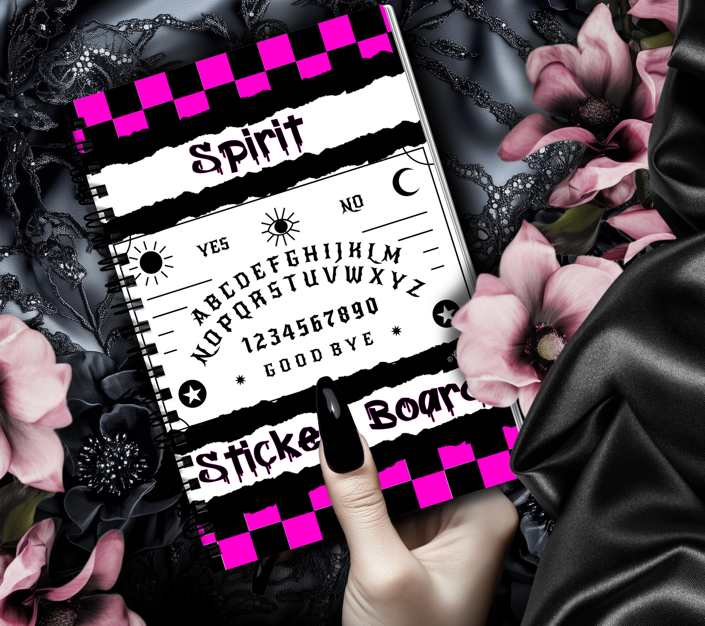 Retro Spirit Board Reusable Sticker Book, Gothic Vibe Sticker Album, Perfect Gift to Personalize for Goth Lovers & Sticker Collectors - Tampa Home & Garden Store