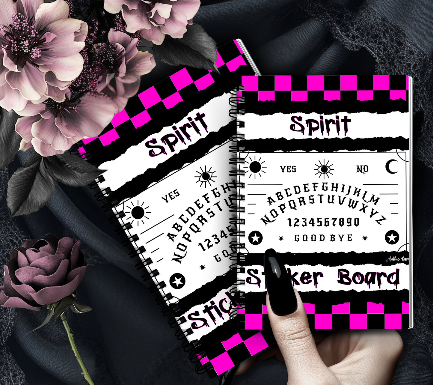 Retro Spirit Board Reusable Sticker Book, Gothic Vibe Sticker Album, Perfect Gift to Personalize for Goth Lovers & Sticker Collectors - Tampa Home & Garden Store