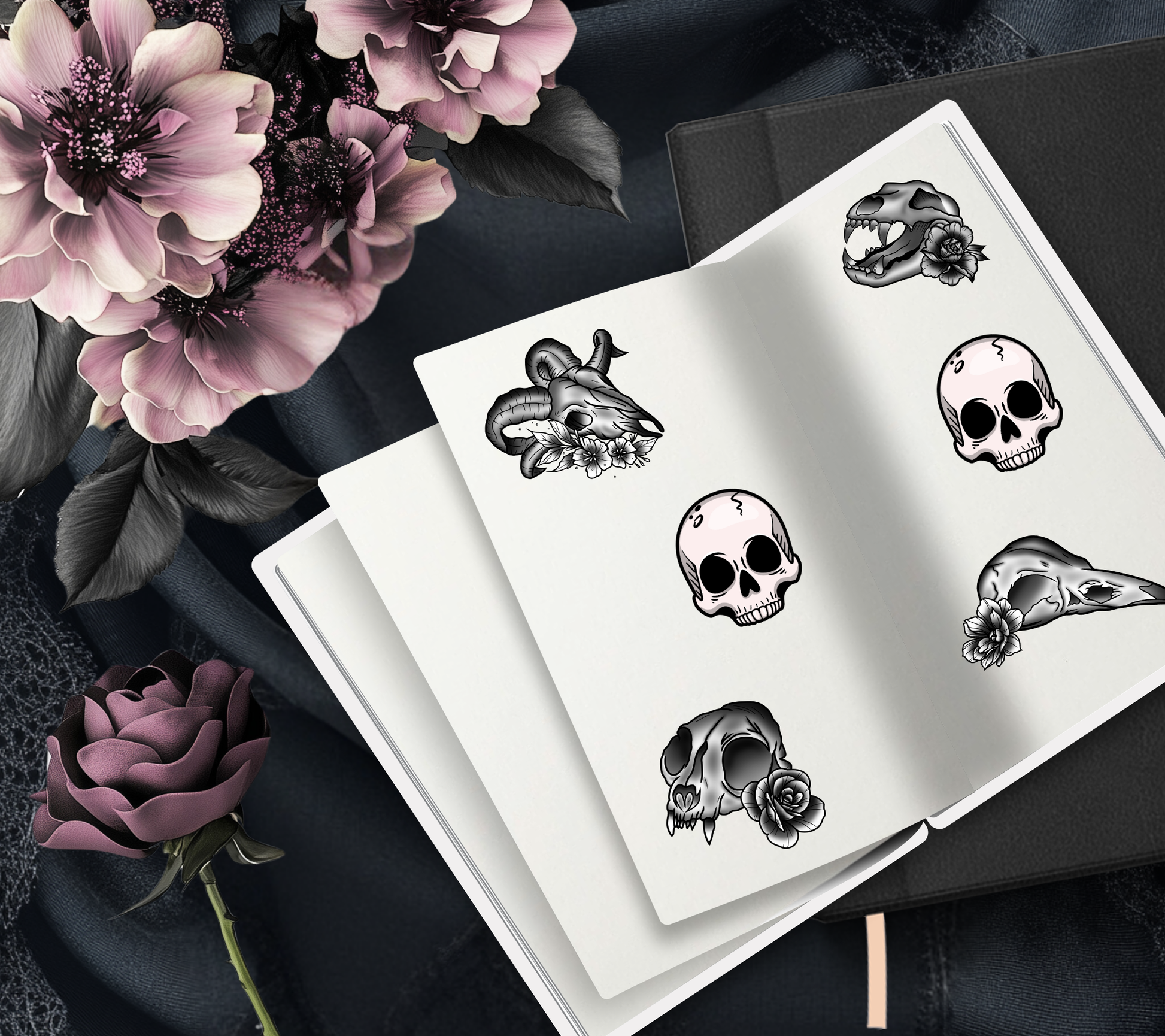 Retro Spirit Board Reusable Sticker Book, Gothic Vibe Sticker Album, Perfect Gift to Personalize for Goth Lovers & Sticker Collectors - Tampa Home & Garden Store