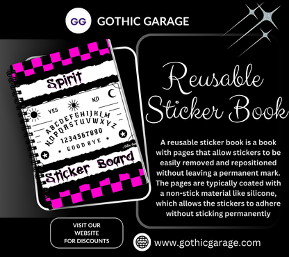 Retro Spirit Board Reusable Sticker Book, Gothic Vibe Sticker Album, Perfect Gift to Personalize for Goth Lovers & Sticker Collectors - Tampa Home & Garden Store