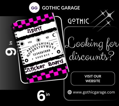 Retro Spirit Board Reusable Sticker Book, Gothic Vibe Sticker Album, Perfect Gift to Personalize for Goth Lovers & Sticker Collectors - Tampa Home & Garden Store