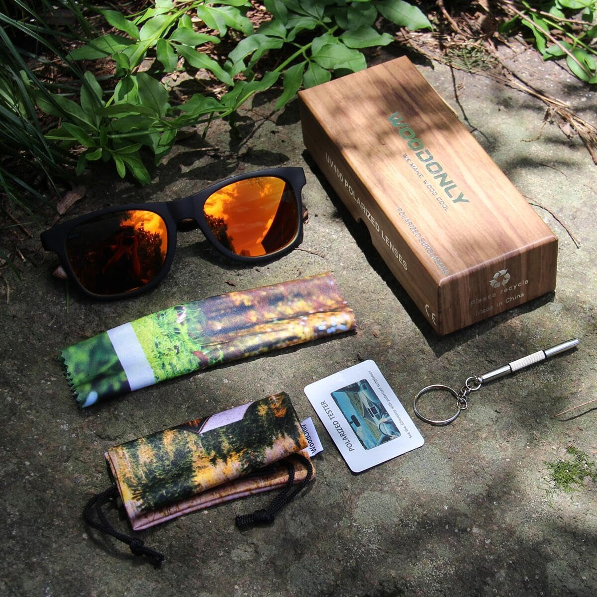 Retro Wood Polarized Sunglasses - Cool Style Matte Finish Frame with Wooden Temple for Men and Women Perfect Gifts - Tampa Home & Garden Store