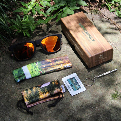 Retro Wood Polarized Sunglasses - Cool Style Matte Finish Frame with Wooden Temple for Men and Women Perfect Gifts - Tampa Home & Garden Store