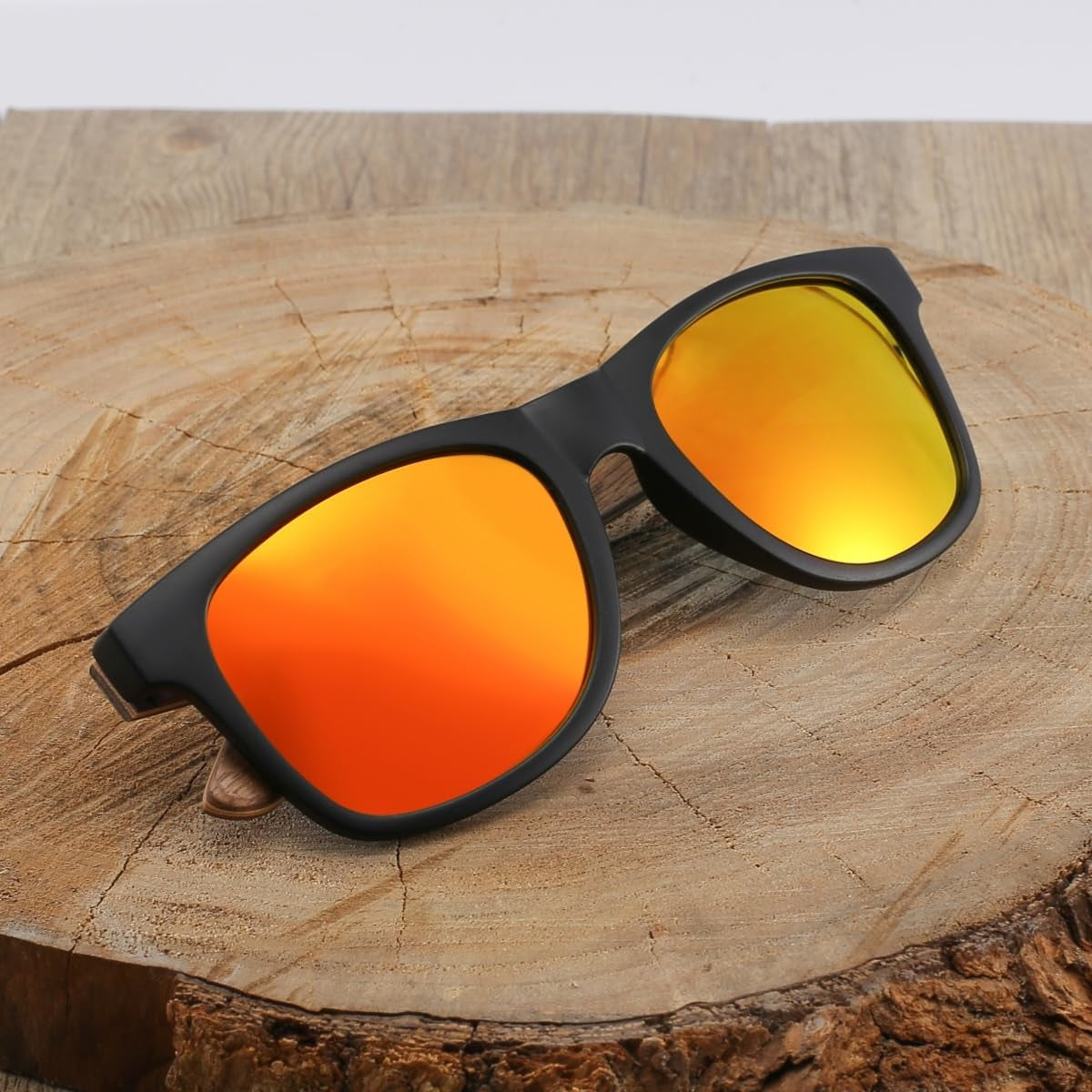 Retro Wood Polarized Sunglasses - Cool Style Matte Finish Frame with Wooden Temple for Men and Women Perfect Gifts - Tampa Home & Garden Store