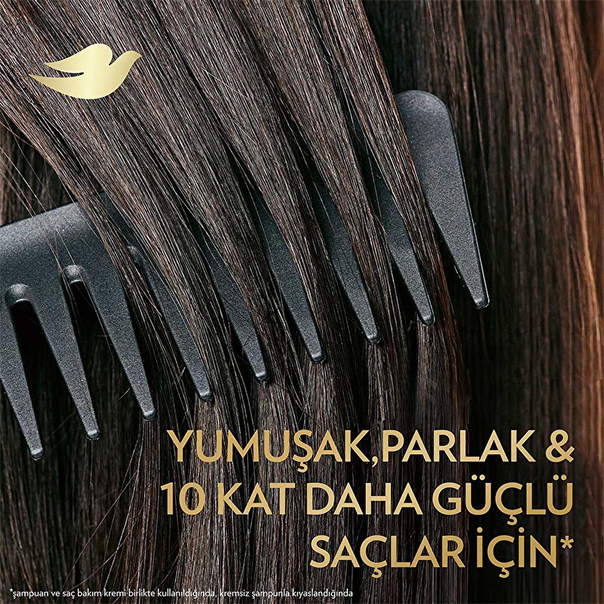 Dove hair repair serum dual-phase formula on dark glossy hair with a black comb on Tampa Home & Garden Store