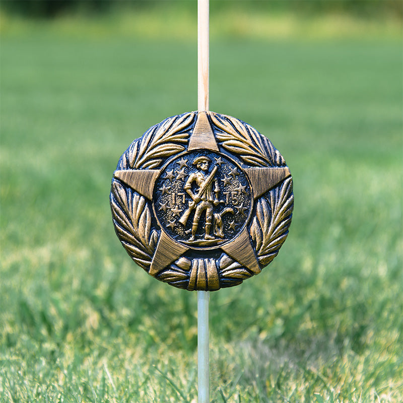 Revolutionary War Veteran Grave Marker & Flag Holder with Aluminum Ground Spike | Made in USA - Tampa Home & Garden Store