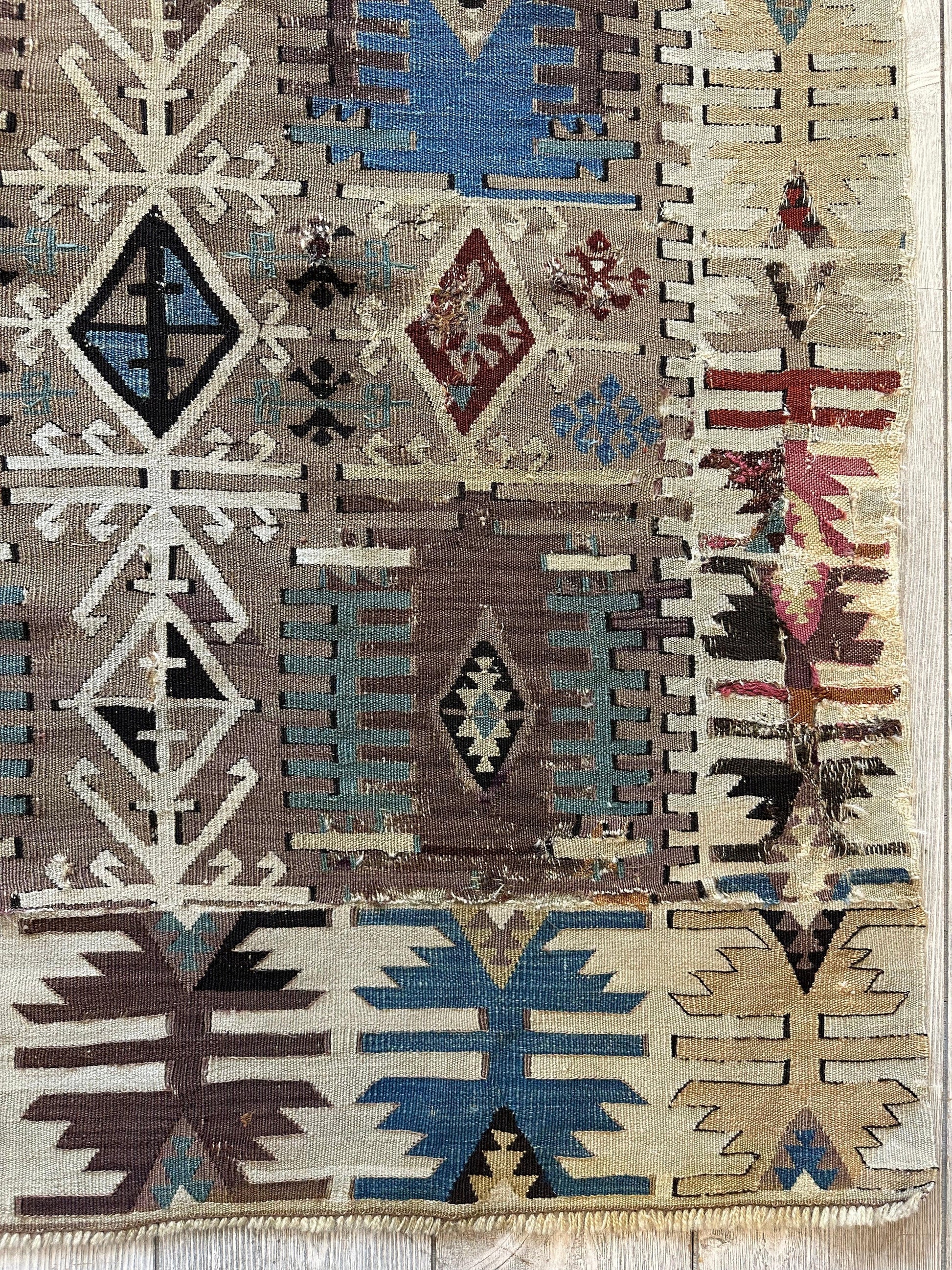 Reyhanli Anatolian 19th C Antique One Of A Kind Kilim Rug 5’ x 8’3” - Tampa Home & Garden Store