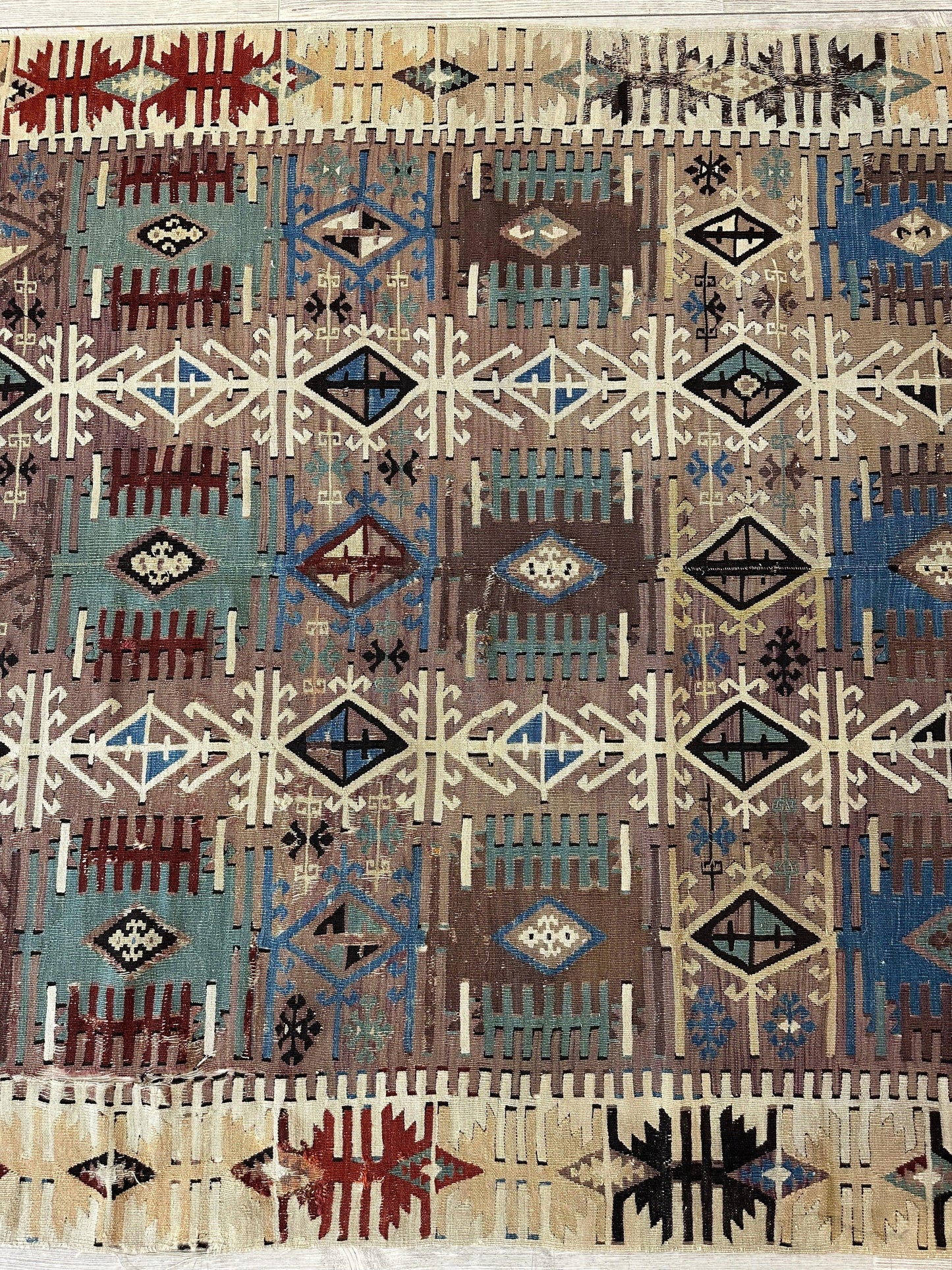 Reyhanli Anatolian 19th C Antique One Of A Kind Kilim Rug 5’ x 8’3” - Tampa Home & Garden Store