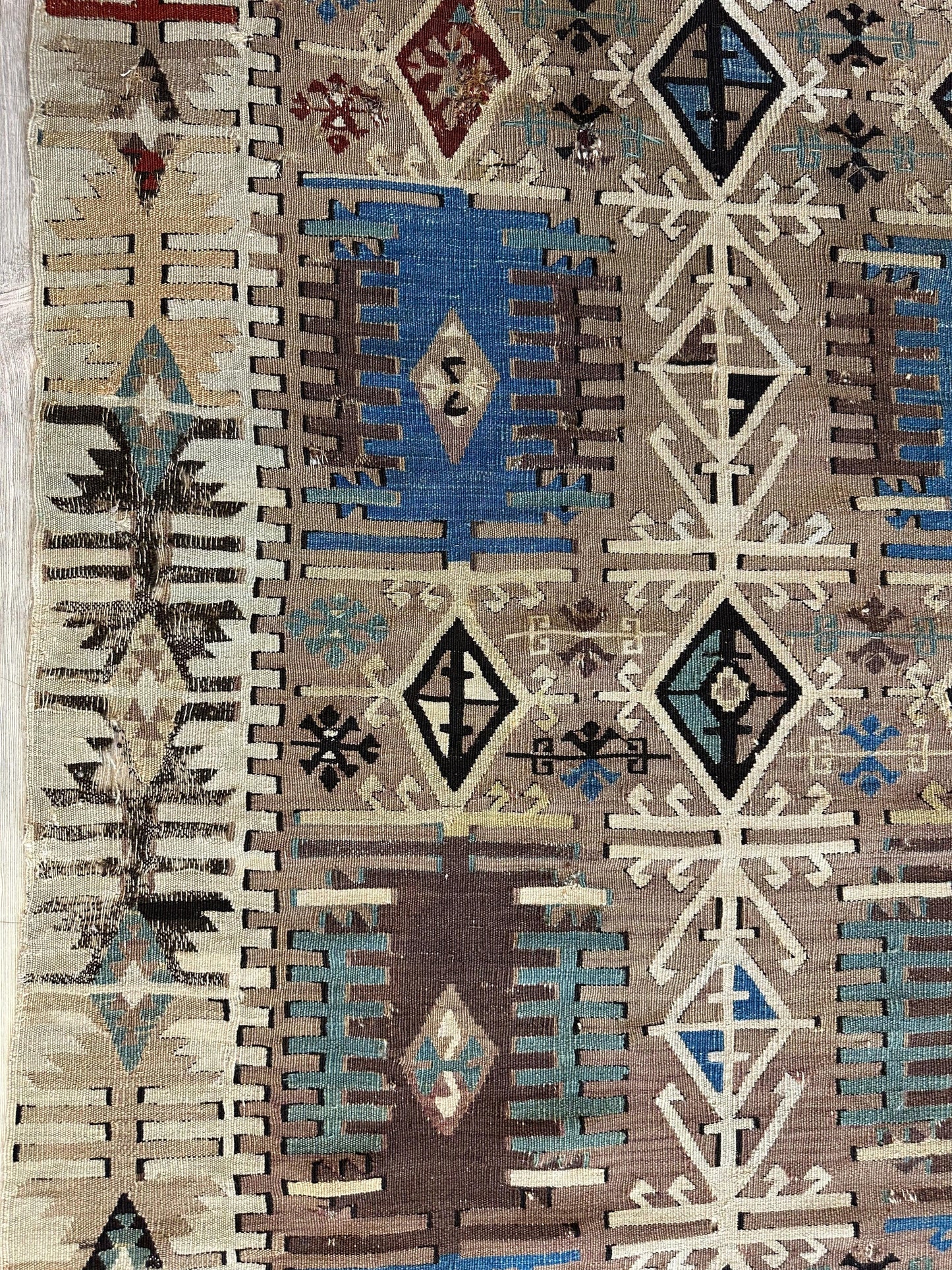 Reyhanli Anatolian 19th C Antique One Of A Kind Kilim Rug 5’ x 8’3” - Tampa Home & Garden Store