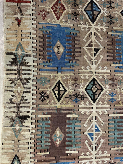 Reyhanli Anatolian 19th C Antique One Of A Kind Kilim Rug 5’ x 8’3” - Tampa Home & Garden Store