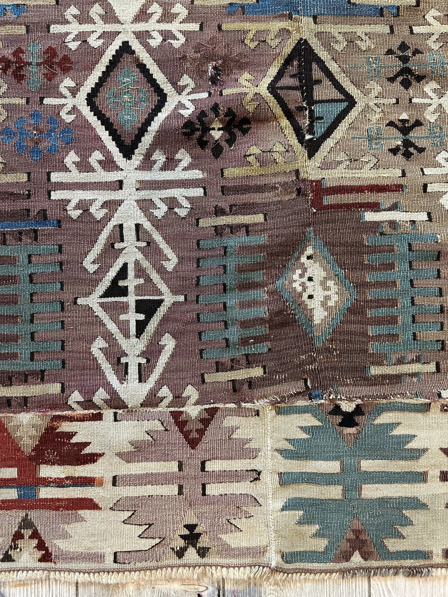 Reyhanli Anatolian 19th C Antique One Of A Kind Kilim Rug 5’ x 8’3” - Tampa Home & Garden Store