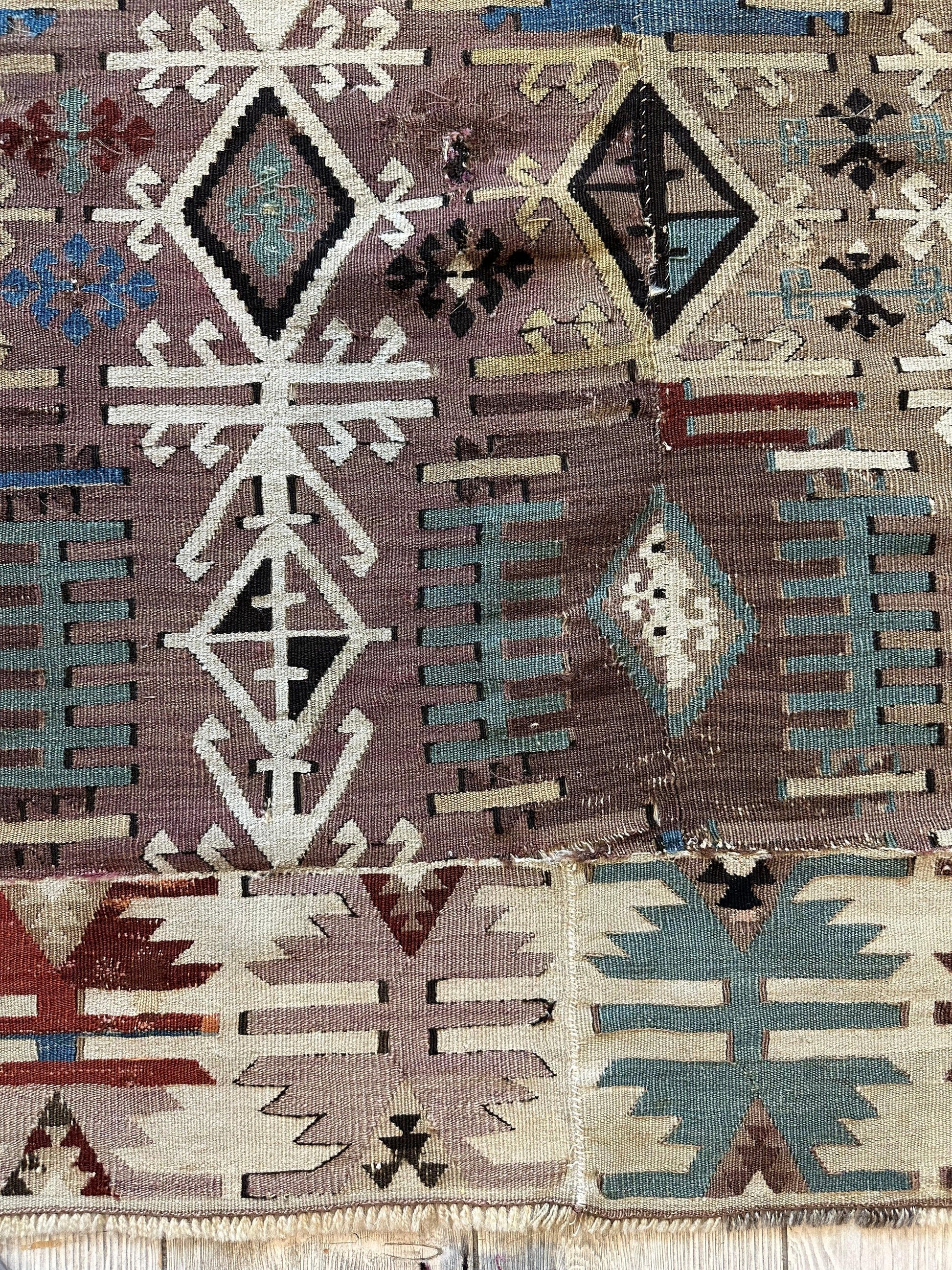 Reyhanli Anatolian 19th C Antique One Of A Kind Kilim Rug 5’ x 8’3” - Tampa Home & Garden Store