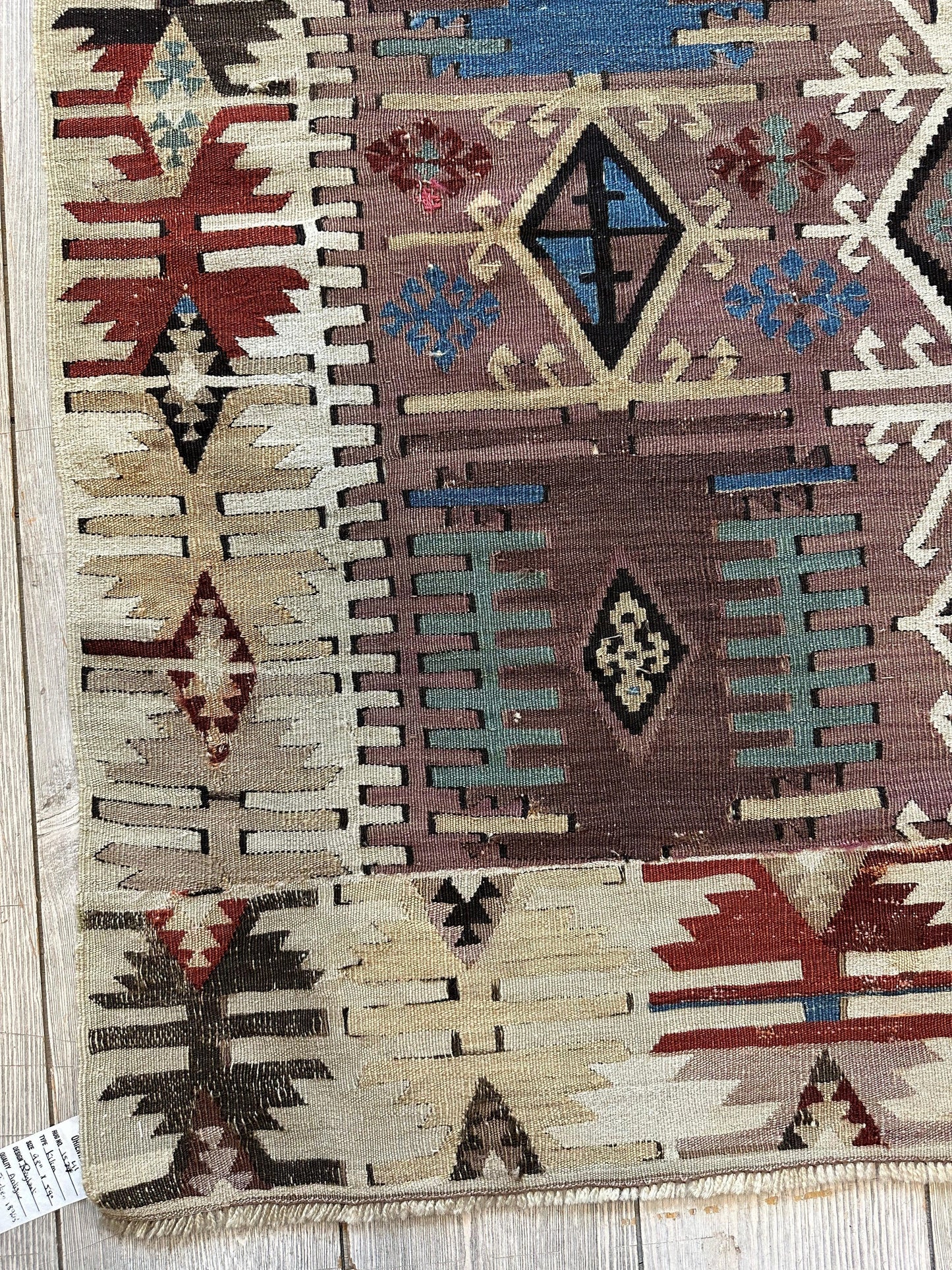 Reyhanli Anatolian 19th C Antique One Of A Kind Kilim Rug 5’ x 8’3” - Tampa Home & Garden Store