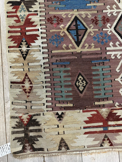 Reyhanli Anatolian 19th C Antique One Of A Kind Kilim Rug 5’ x 8’3” - Tampa Home & Garden Store