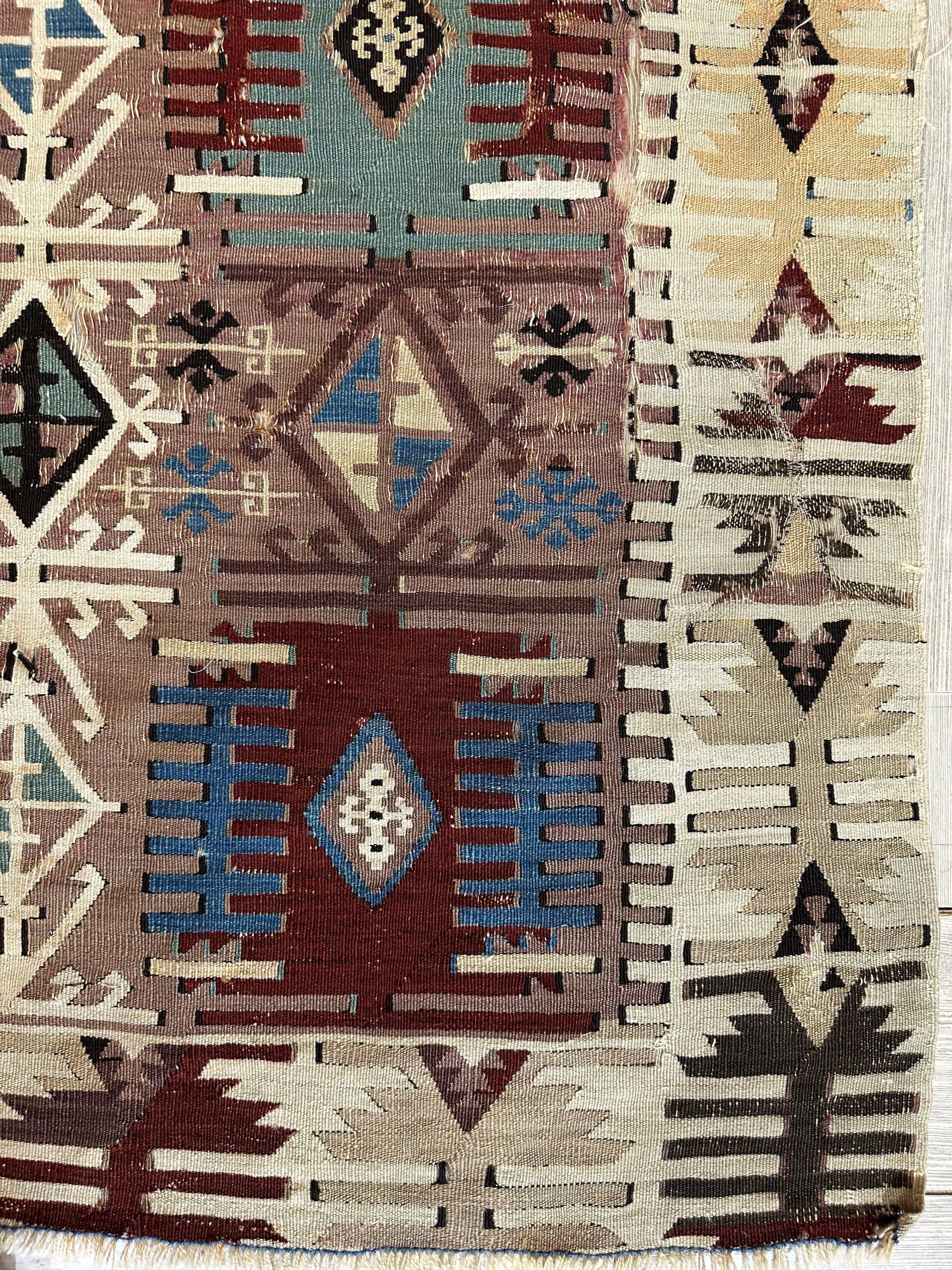 Reyhanli Anatolian 19th C Antique One Of A Kind Kilim Rug 5’ x 8’3” - Tampa Home & Garden Store
