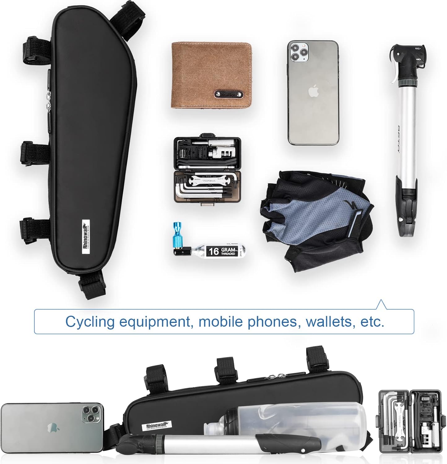 Rhinowalk Bike Frame Bag - Triangle Front Bag Under Top Tube Storage X21656 - Tampa Home & Garden Store