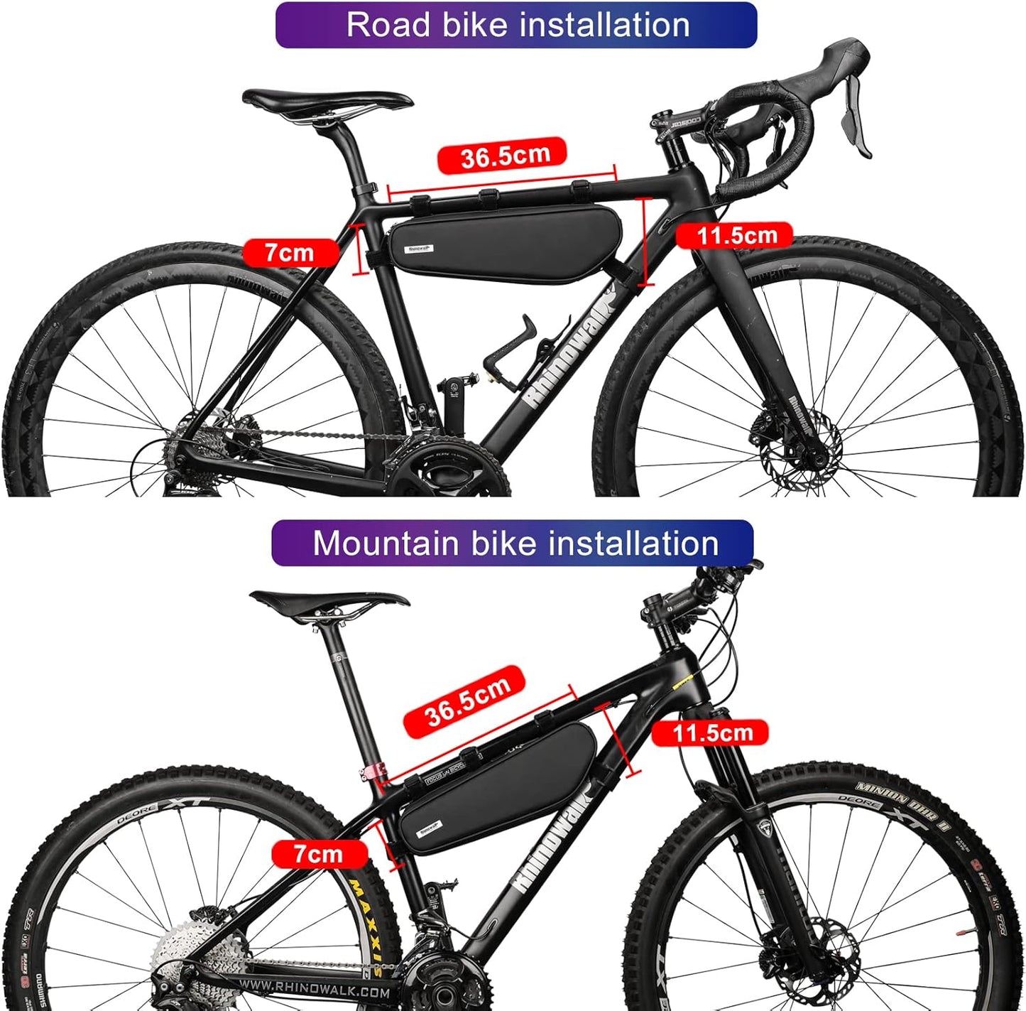 Rhinowalk Bike Frame Bag - Triangle Front Bag Under Top Tube Storage X21656 - Tampa Home & Garden Store