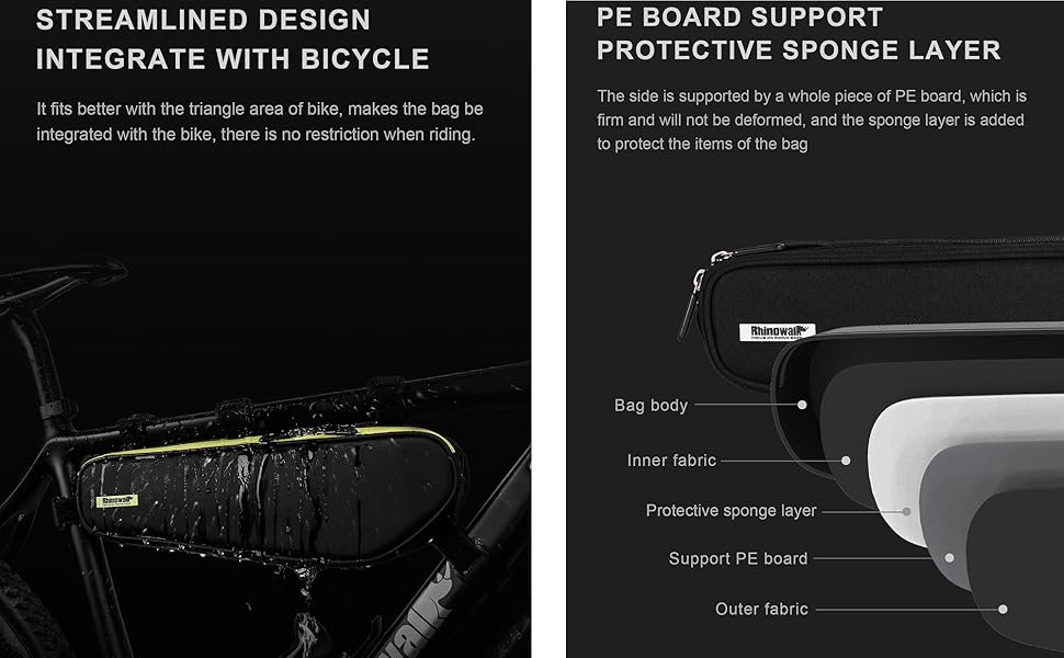 Rhinowalk Bike Frame Bag - Triangle Front Bag Under Top Tube Storage X21656 - Tampa Home & Garden Store
