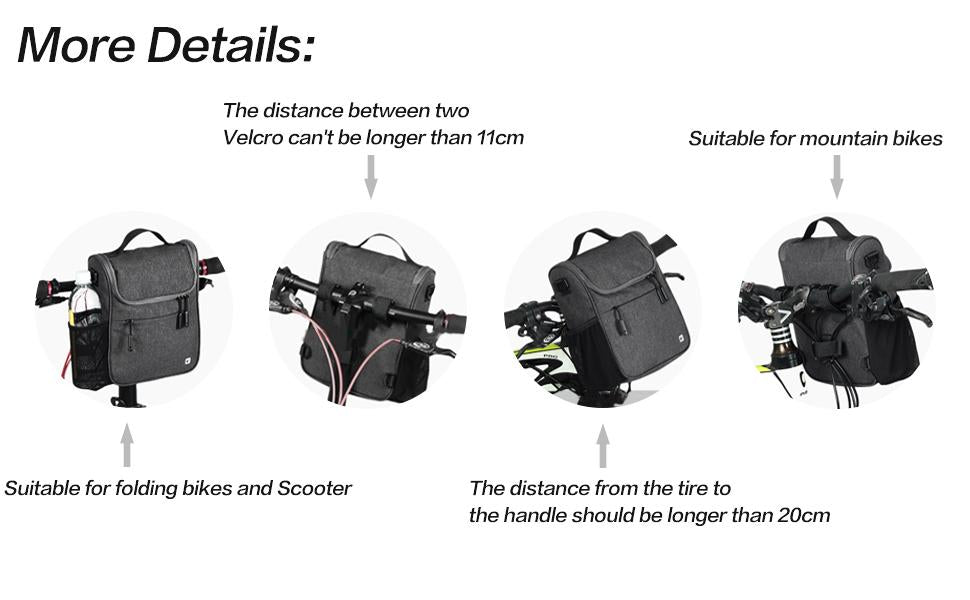 Rhinowalk Bike Front Handlebar Bag with Rain Cover- RK18995 5L - Tampa Home & Garden Store