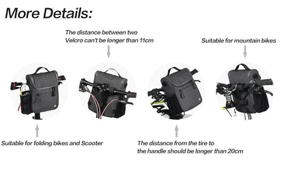 Rhinowalk Bike Front Handlebar Bag with Rain Cover- RK18995 5L - Tampa Home & Garden Store