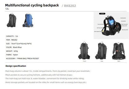 Rhinowalk Climbing Backpack Cycling Backpack Outdoor Sports Bag Travel Backpack Camping Hiking Backpack RK8202 12L - Tampa Home & Garden Store