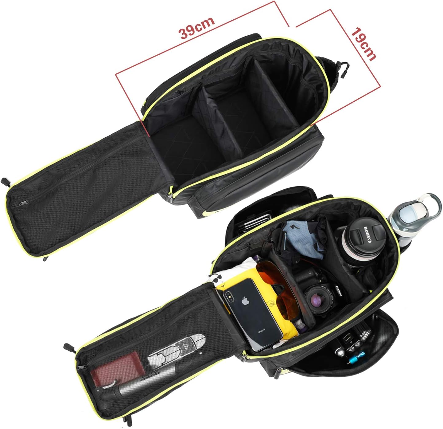 Rhinowalk Trunk Bag Bike Pannier Bag 17L for Bicycle Cargo Rack Saddle Bag Shoulder Bag Laptop Pannier Rack RK19666 17L - Tampa Home & Garden Store