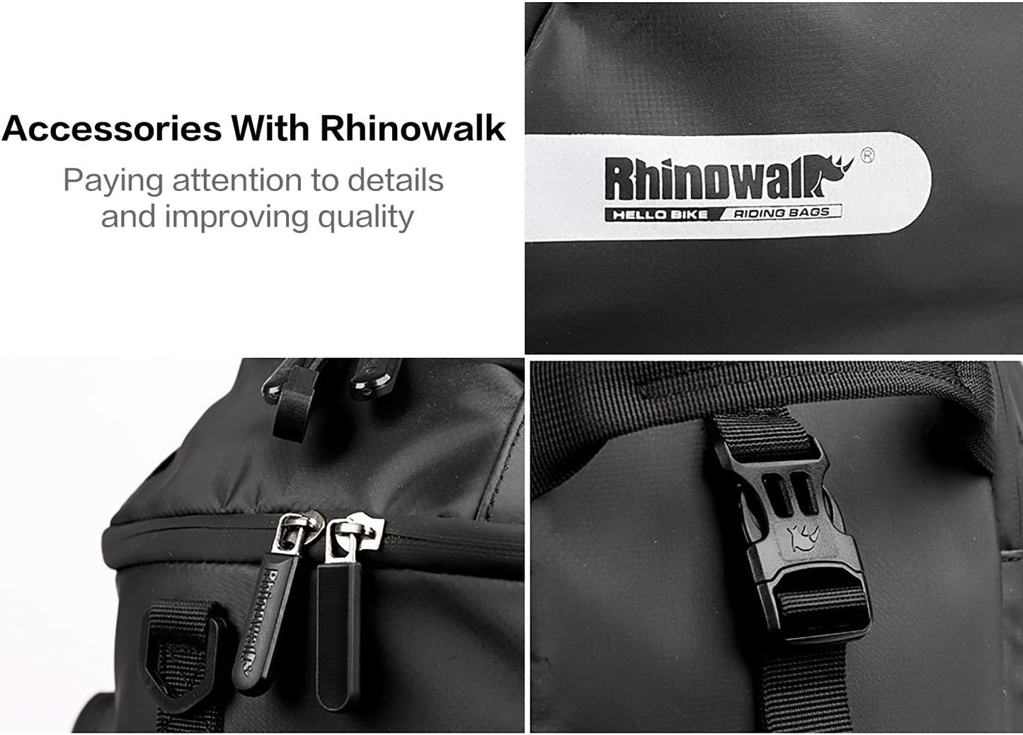 Rhinowalk Trunk Bag Bike Pannier Bag 17L for Bicycle Cargo Rack Saddle Bag Shoulder Bag Laptop Pannier Rack RK19666 17L - Tampa Home & Garden Store