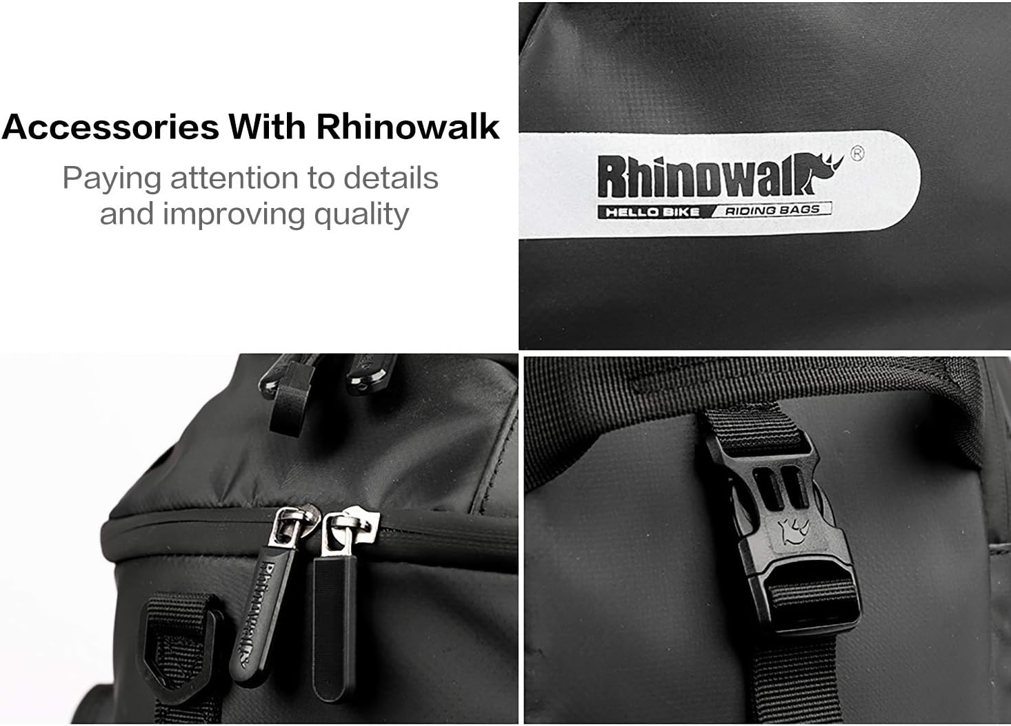 Rhinowalk Trunk Bag Bike Pannier Bag 17L for Bicycle Cargo Rack Saddle Bag Shoulder Bag Laptop Pannier Rack RK19666 17L - Tampa Home & Garden Store