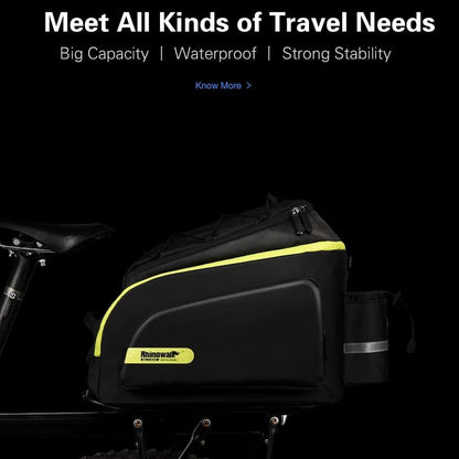 Rhinowalk Trunk Bag Bike Pannier Bag 17L for Bicycle Cargo Rack Saddle Bag Shoulder Bag Laptop Pannier Rack RK19666 17L - Tampa Home & Garden Store