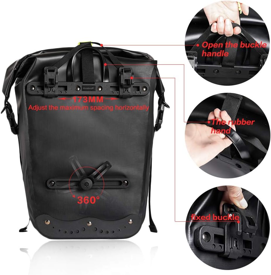 Rhinowalk Waterproof Bike Pannier Bag,(for Bicycle Cargo Rack Saddle Bag Shoulder Bag-RK19661 25L - Tampa Home & Garden Store