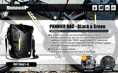 Rhinowalk Waterproof Bike Pannier Bag,(for Bicycle Cargo Rack Saddle Bag Shoulder Bag-RK19661 25L - Tampa Home & Garden Store