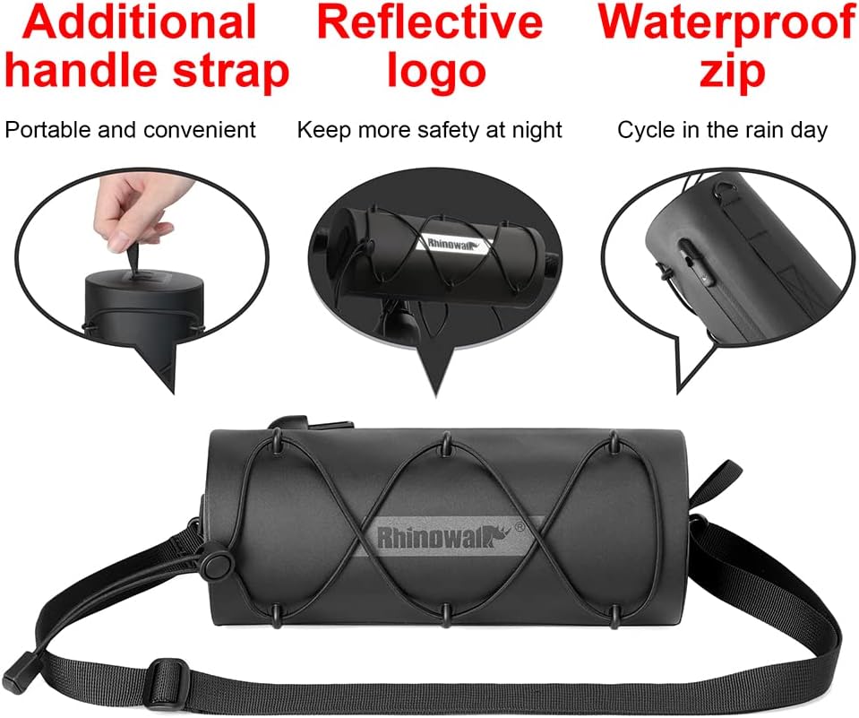 Rhinowalk Waterproof Handlebar Bag RK9109-1.9L, Front Bag Storage Bag with Shoulder Strap - Tampa Home & Garden Store