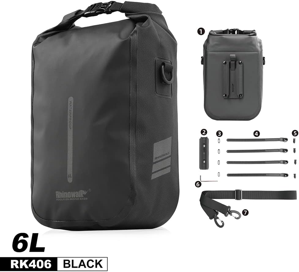 Rhinowalk Waterproof Quick Release Fork Bag-RK406 6L,Pannier Bag, Saddle Bag, Shoulder Bag - Tampa Home & Garden Store
